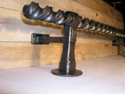 BAR FOOT RAIL -- iron or bronze bar rails forged by artist blacksmith