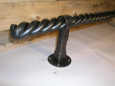 BAR FOOT RAIL -- iron or bronze bar rails forged by artist blacksmith